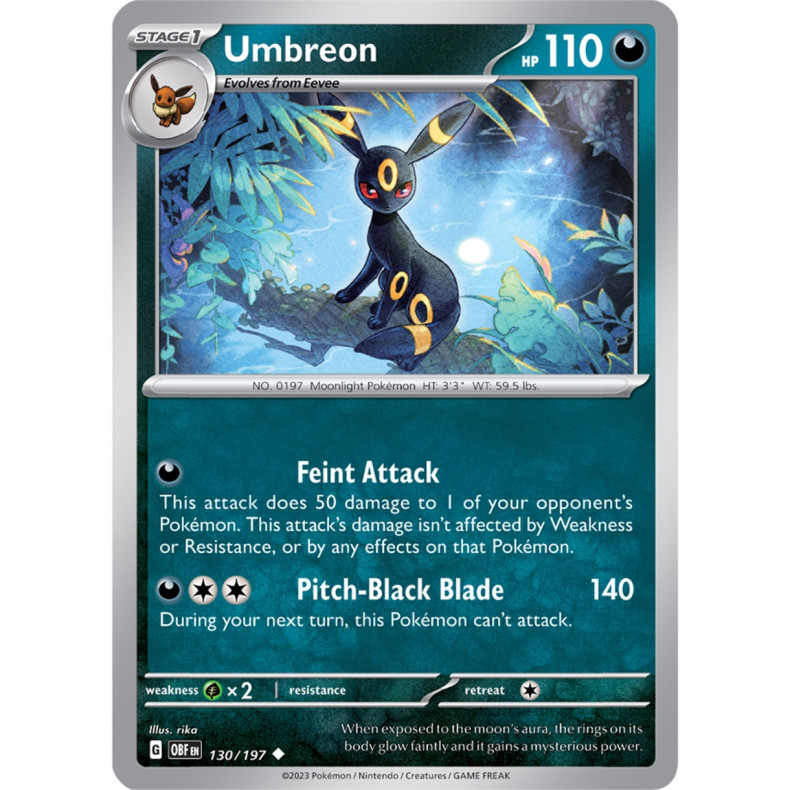Umbreon 130/197 - Obsidian Flames Enkeltkort