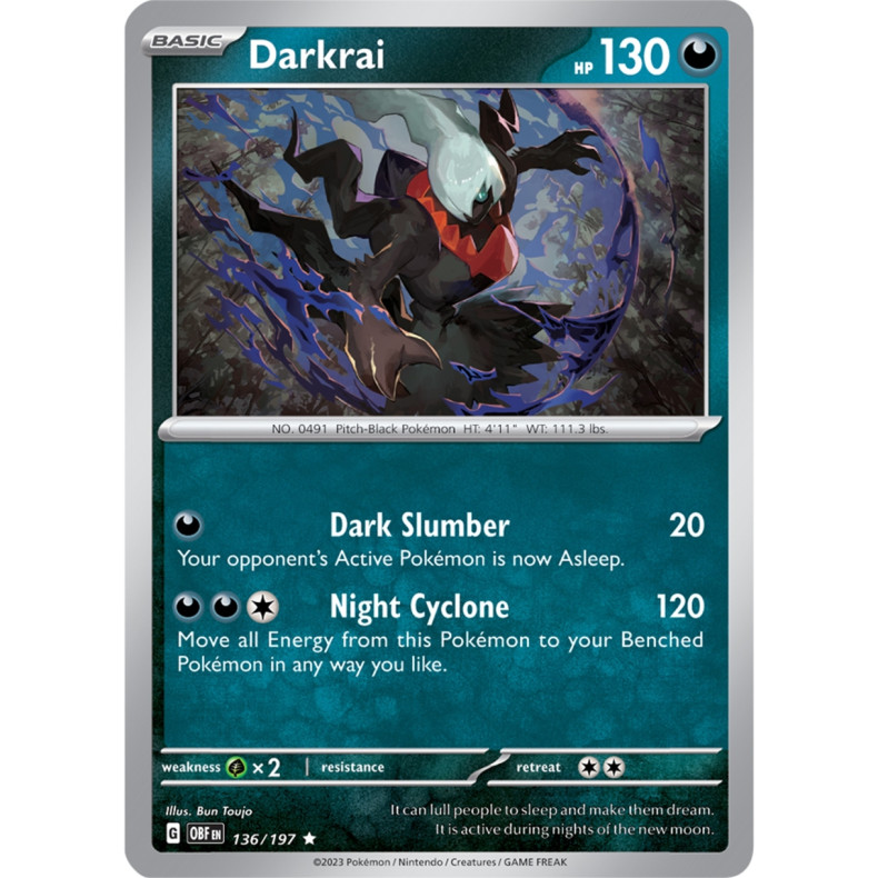 Darkrai 136/197 - Obsidian Flames Enkeltkort