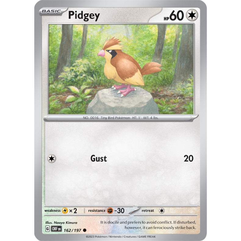 Pidgey 162/197 - Obsidian Flames Enkeltkort