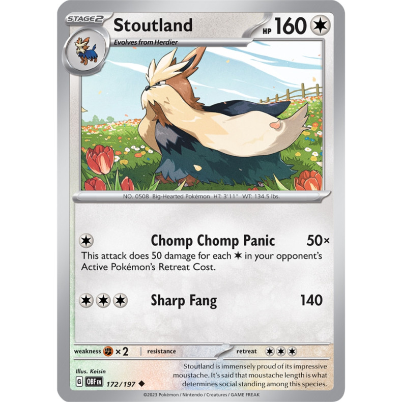 Stoutland 172/197 - Obsidian Flames Enkeltkort