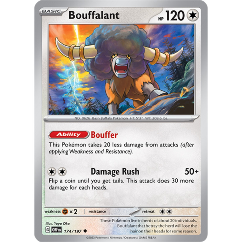 Bouffalant 174/197 - Obsidian Flames Enkeltkort