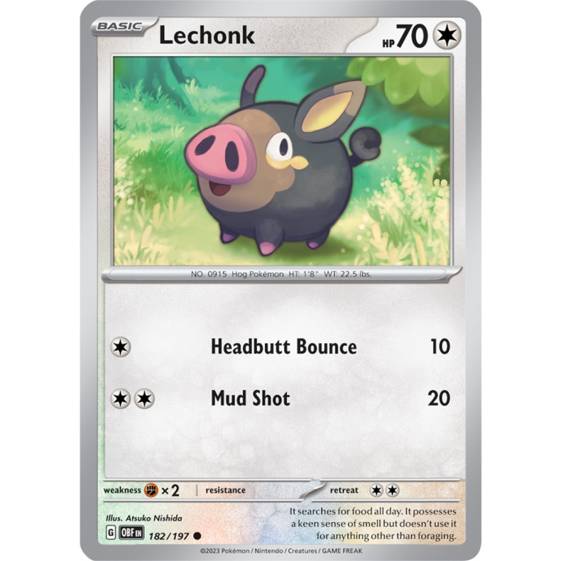 Lechonk 182/197 - Obsidian Flames Enkeltkort