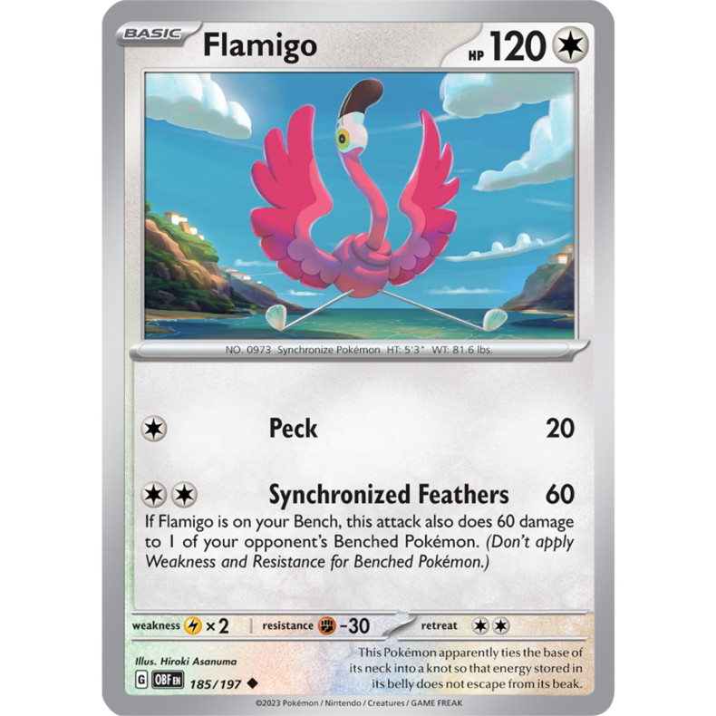 Flamigo 185/197 - Obsidian Flames Enkeltkort