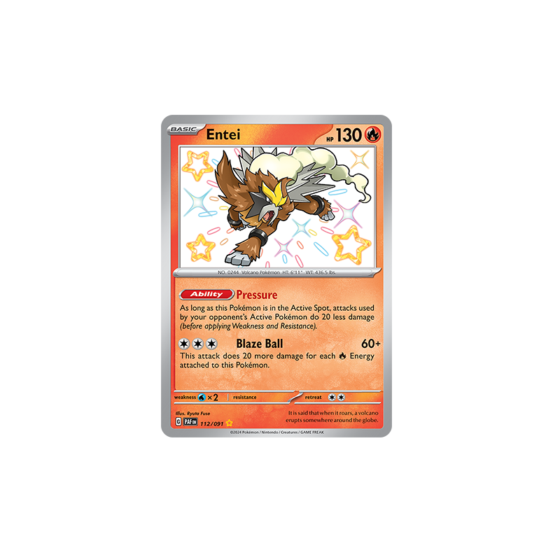Entei 112/091 - Paldean Fates Enkeltkort