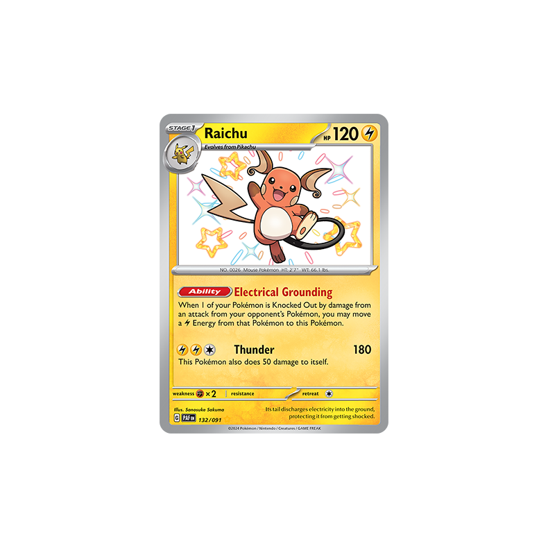 Raichu 132/091 - Paldean Fates Enkeltkort