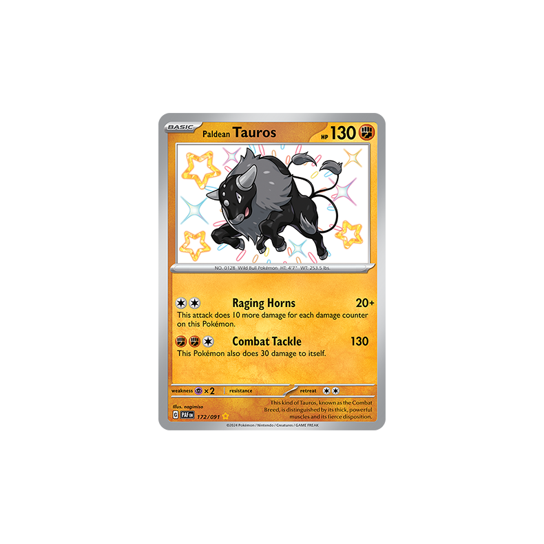 Paldean Tauros 172/091 - Paldean Fates Enkeltkort