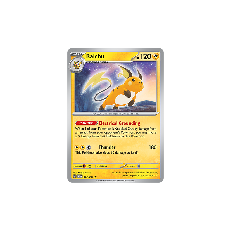 Raichu 019/091 - Paldean Fates Enkeltkort