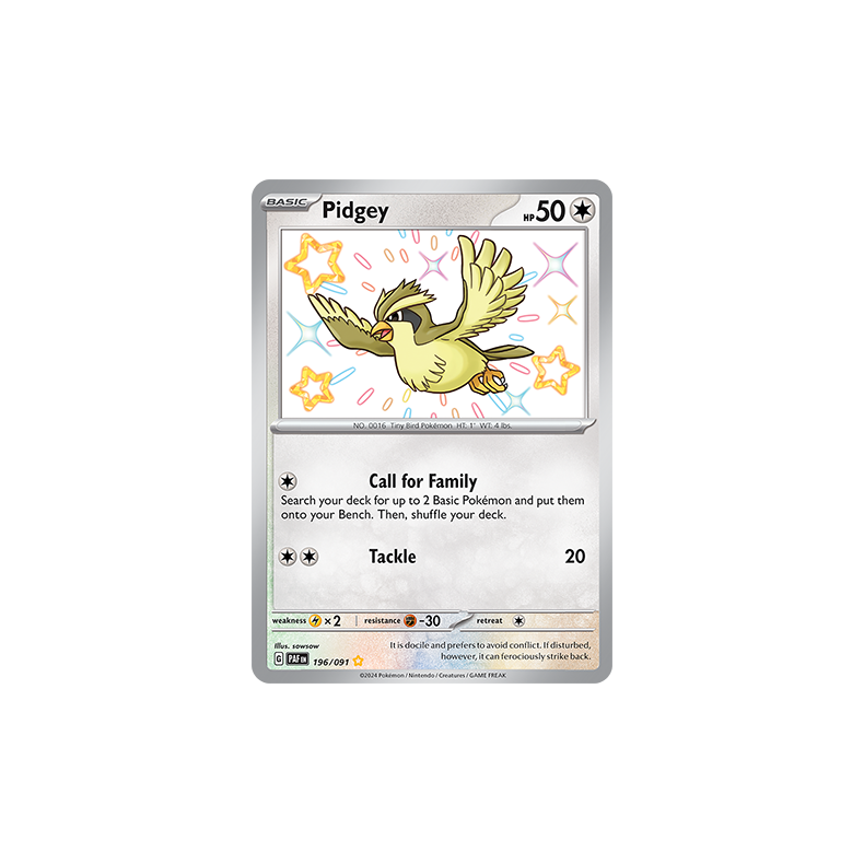 Pidgey 196/091 - Paldean Fates Enkeltkort