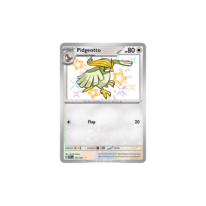 Pidgeotto 197/091 - Paldean Fates Enkeltkort