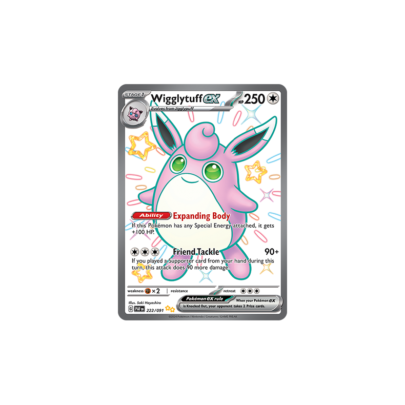 Wigglytuff ex 222/091 - Paldean Fates Enkeltkort