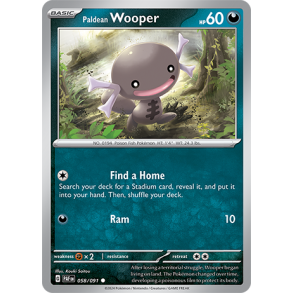 Paldean Wooper 058/091 - Paldean Fates Enkeltkort