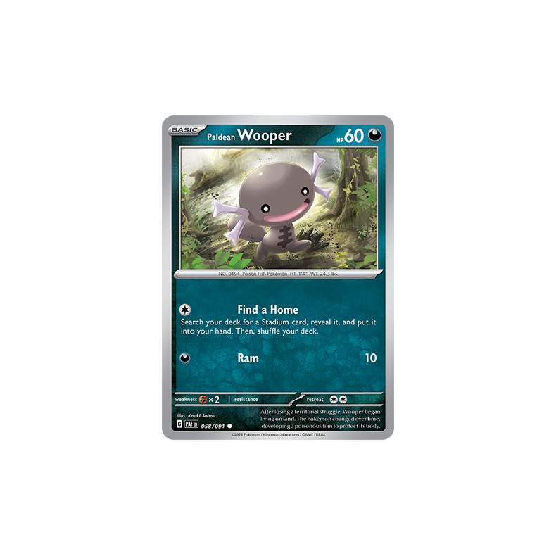 Paldean Wooper 058/091 - Paldean Fates Enkeltkort