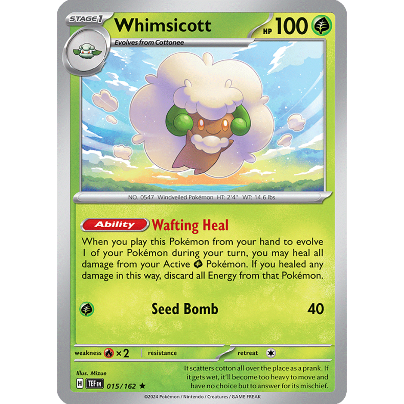 Whimsicott 015/162 - Temporal Forces Enkeltkort