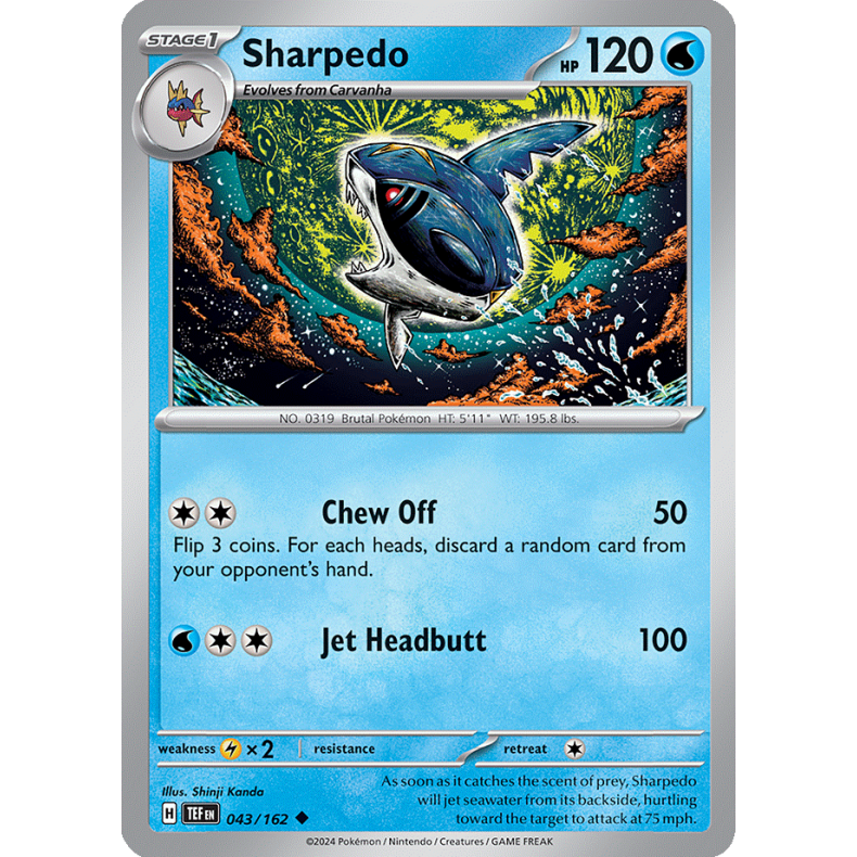 Sharpedo 043/162 - Temporal Forces Enkeltkort