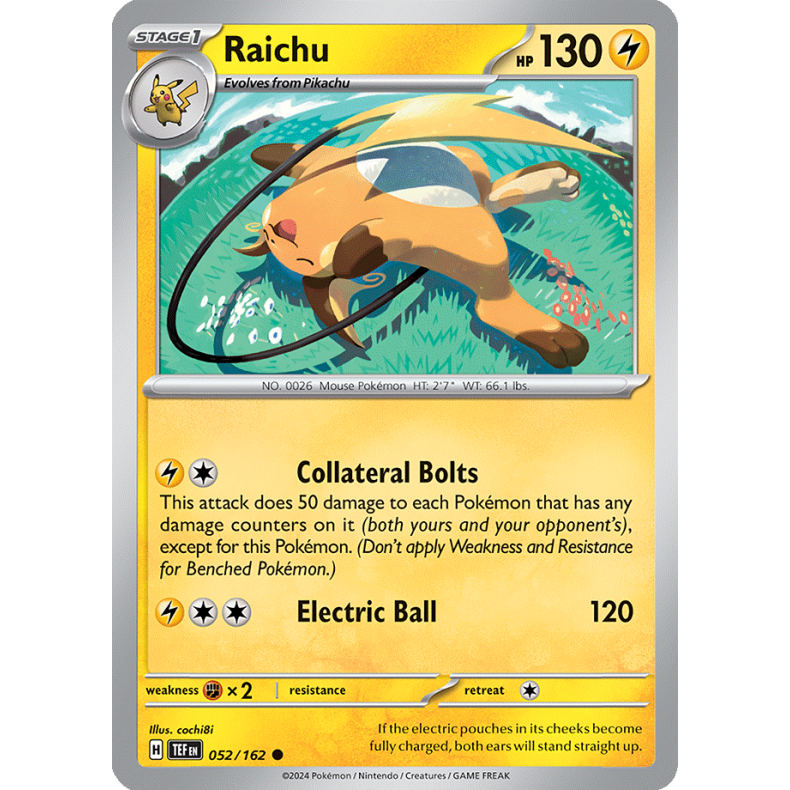 Raichu 052/162 - Temporal Forces Enkeltkort