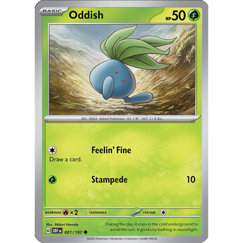 Oddish 001/197 - Obsidian Flames Enkeltkort