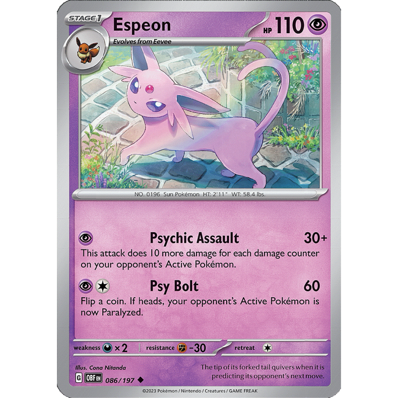 Espeon 086/197 - Obsidian Flames Enkeltkort