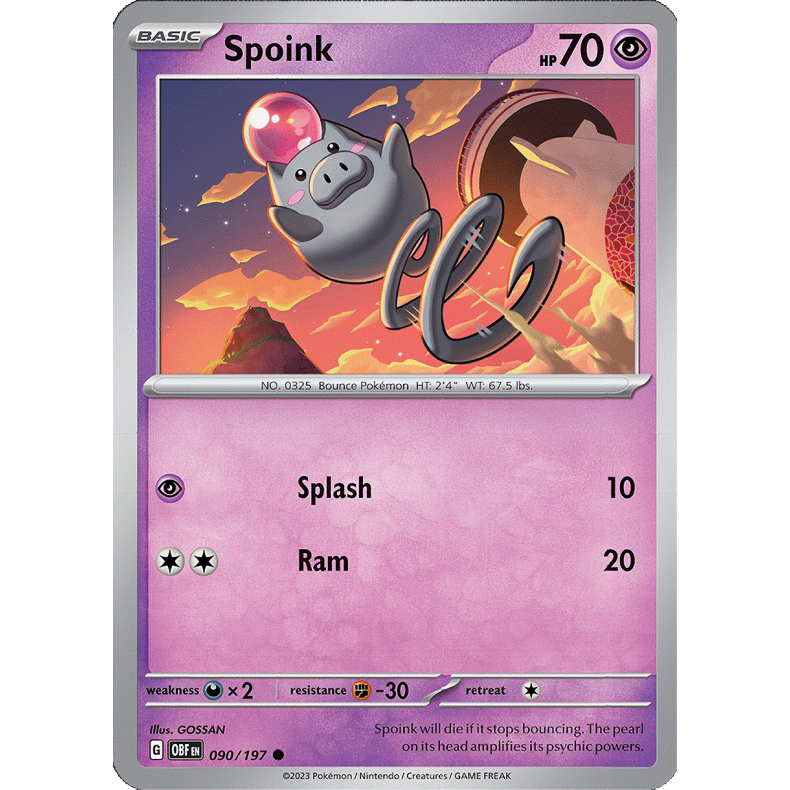 Spoink 090/197 - Obsidian Flames Enkeltkort