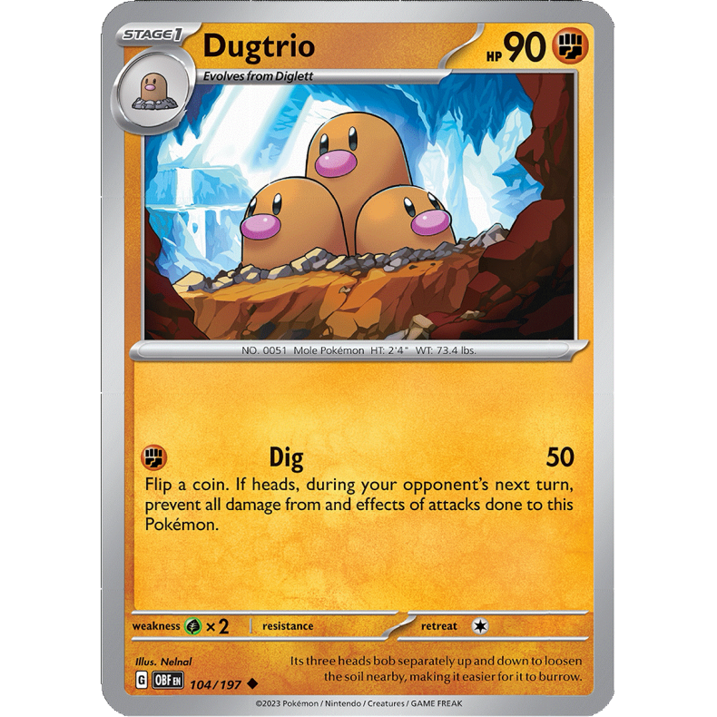 Dugtrio 104/197 - Obsidian Flames Enkeltkort