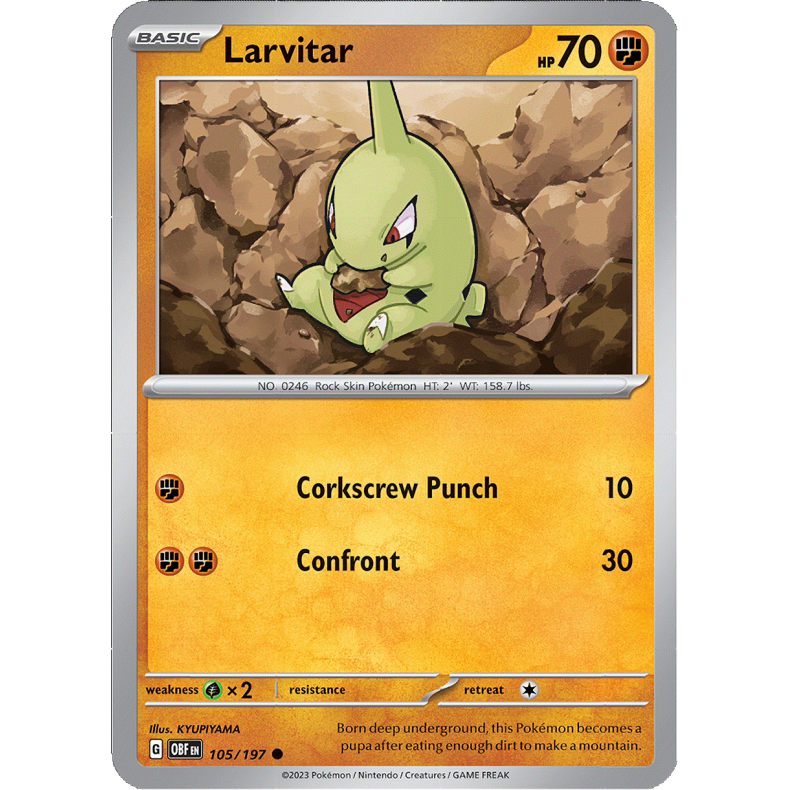 Larvitar 105/197 - Obsidian Flames Enkeltkort