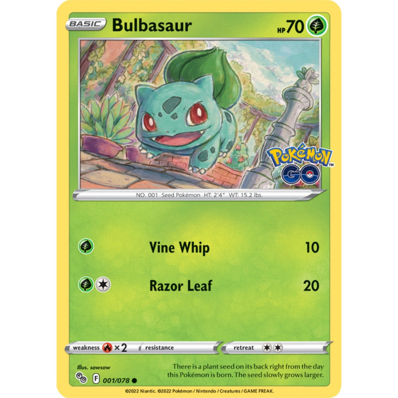 Bulbasaur 001/078 - Pokemon Go Enkeltkort