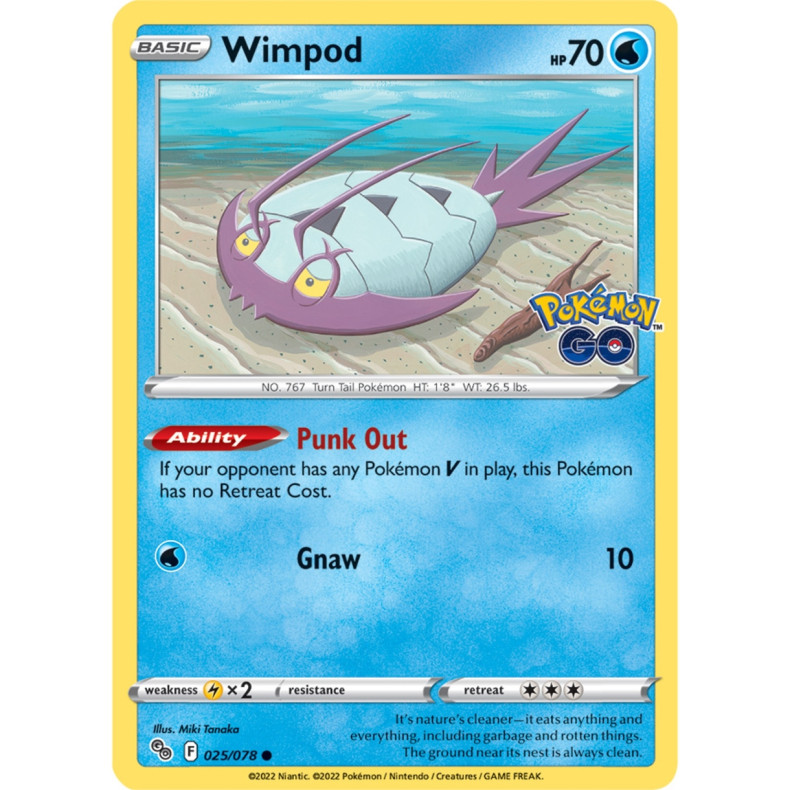 Wimpod 025/078 - Pokemon Go Enkeltkort