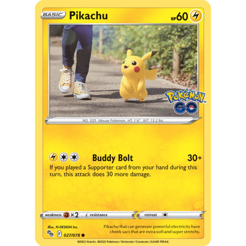 Pikachu 027/078 - Pokemon Go Enkeltkort