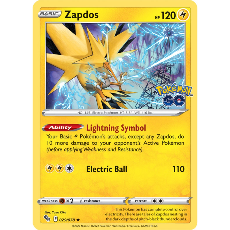 Zapdos 029/078 - Pokemon Go Enkeltkort
