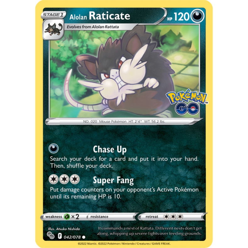 Alolan Raticate 042/078 - Pokemon Go Enkeltkort