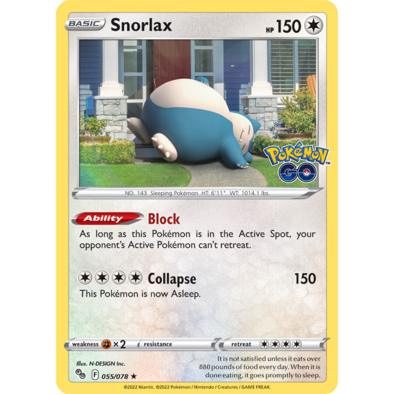 Snorlax 055/078 - Pokemon Go Enkeltkort