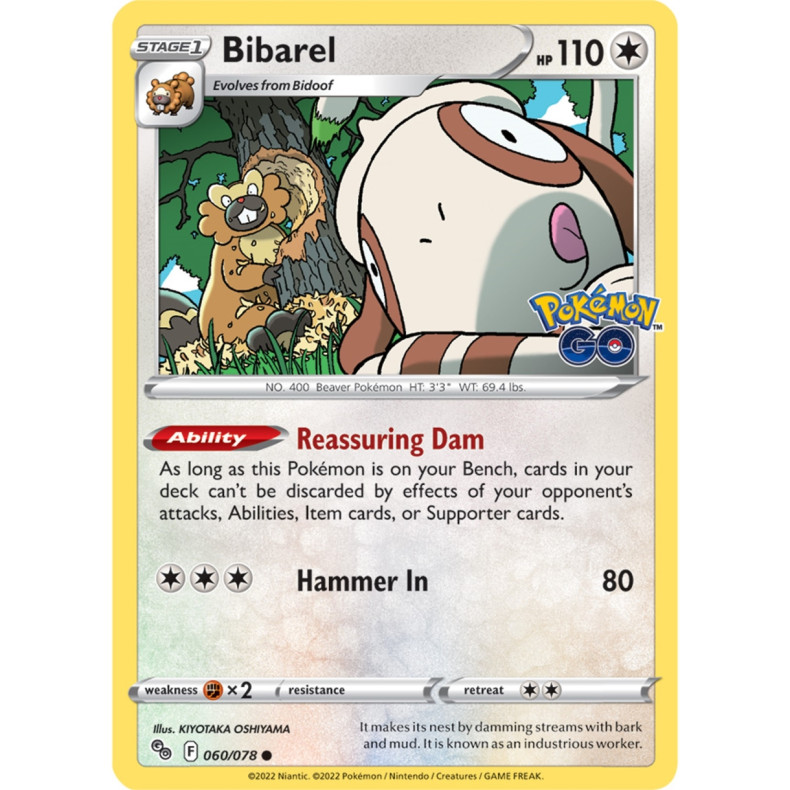 Bibarel 060/078 - Pokemon Go Enkeltkort