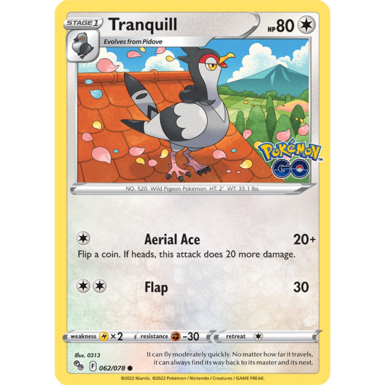 Tranquill 062/078 - Pokemon Go Enkeltkort