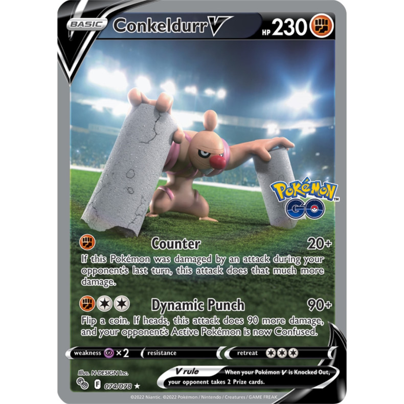Conkeldurr V 074/078 - Pokemon Go Enkeltkort