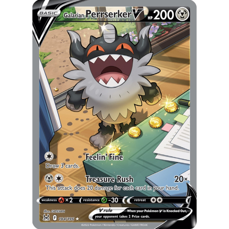 Galarian Perrserker V 184/196 - Lost Origin Enkeltkort