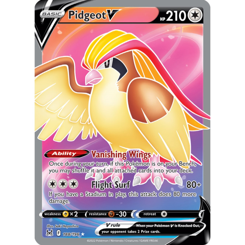 Pidgeot V 188/196 - Lost Origin Enkeltkort