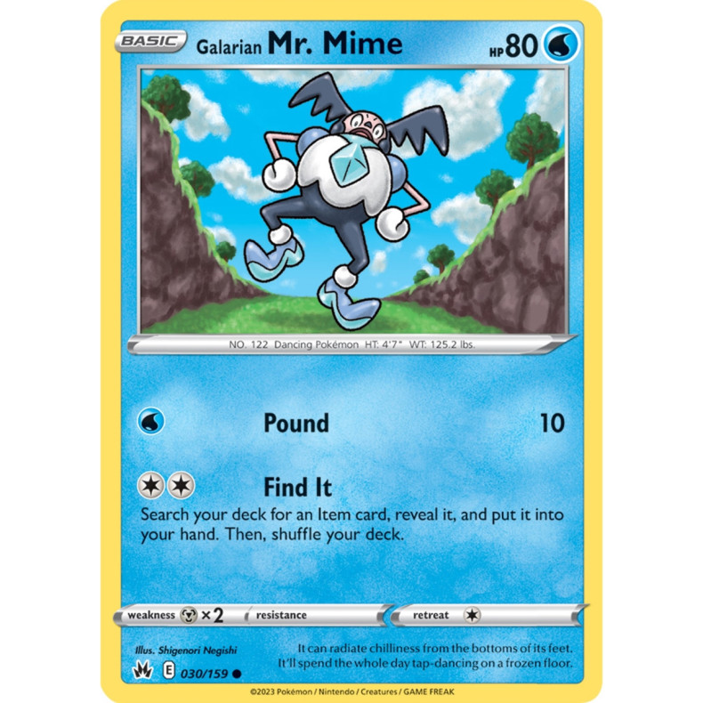 Galarian Mr. Mime 030/159 - Crown Zenith Enkeltkort