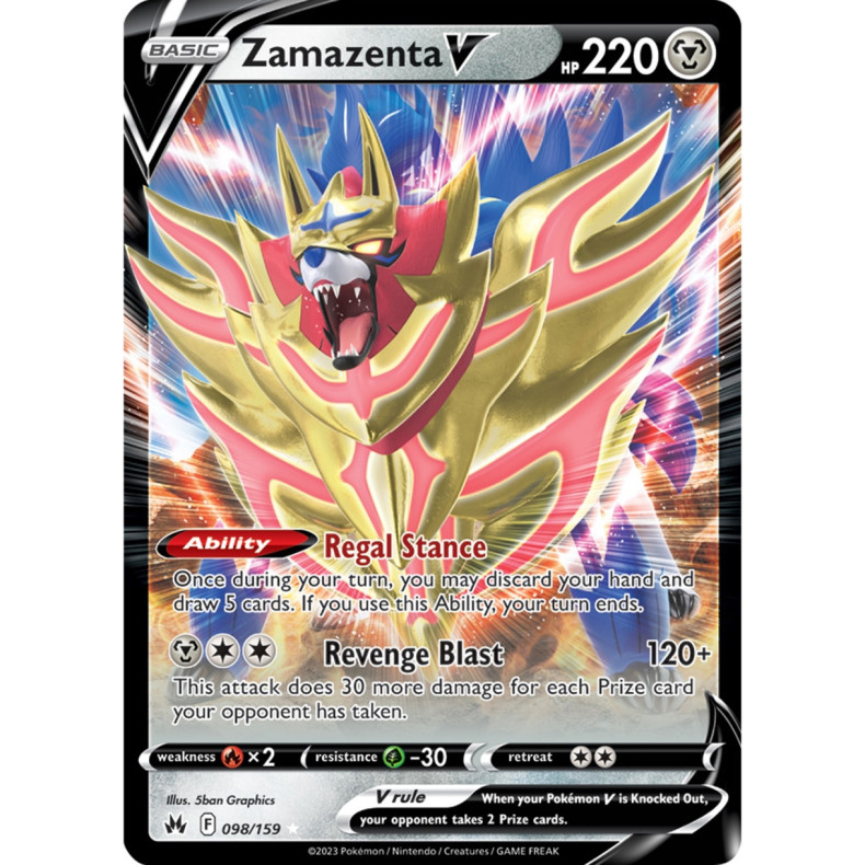 Zamazenta V 098/159 - Crown Zenith Enkeltkort