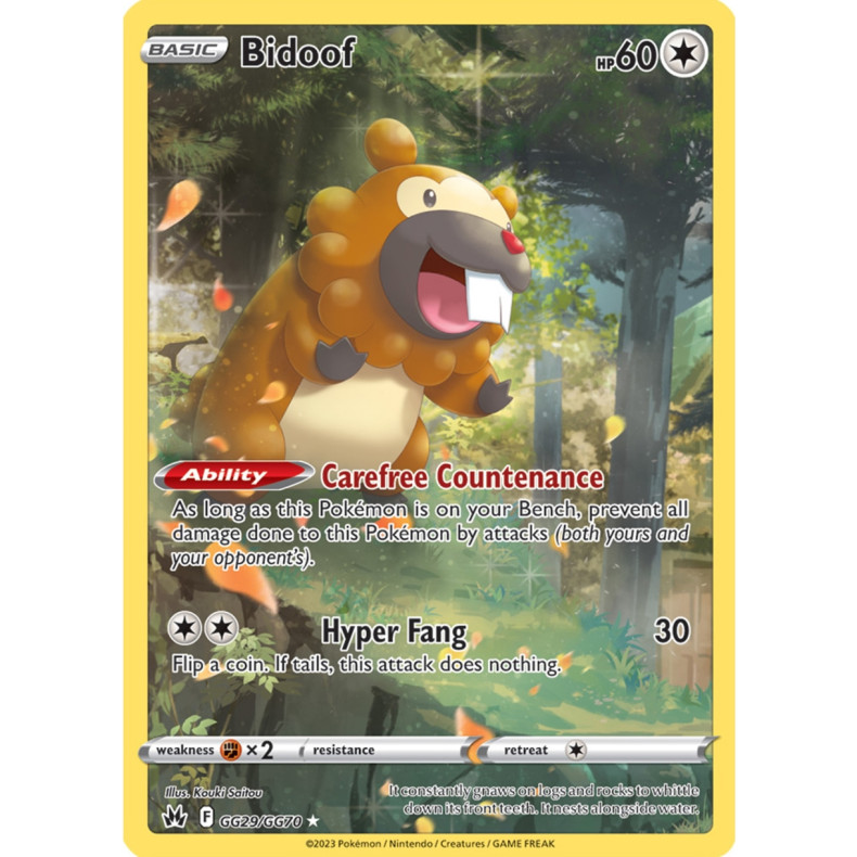 Bidoof GG29/GG70 - Crown Zenith Galarian Gallery Enkeltkort