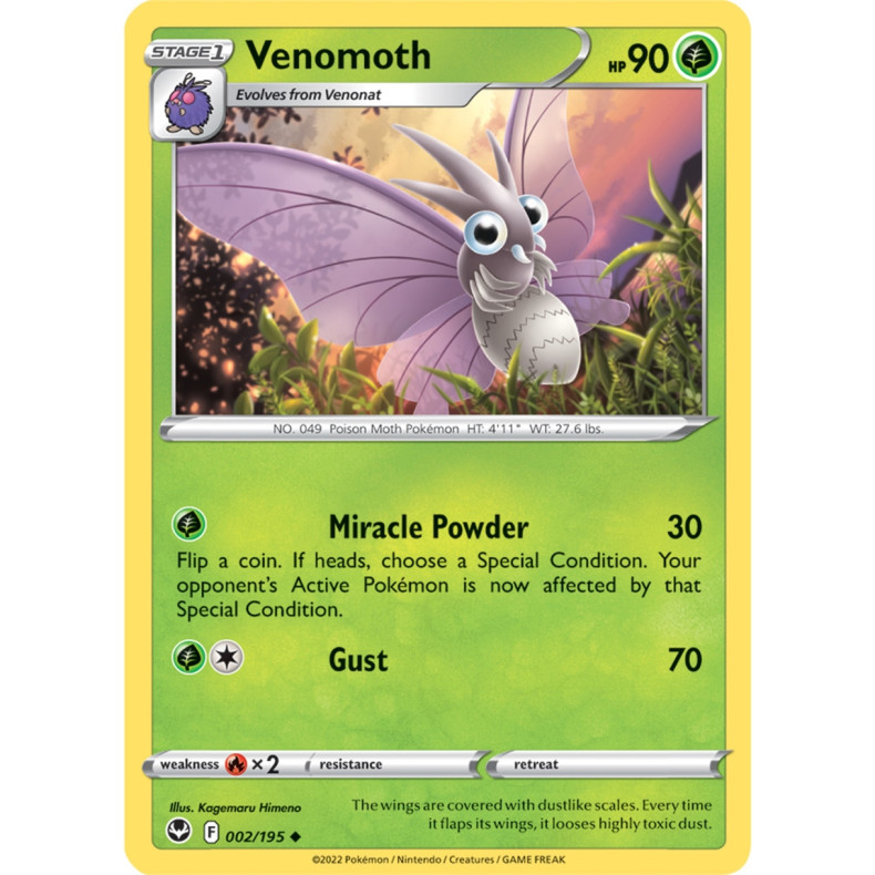Venomoth 002/195 - Silver Tempest Enkeltkort