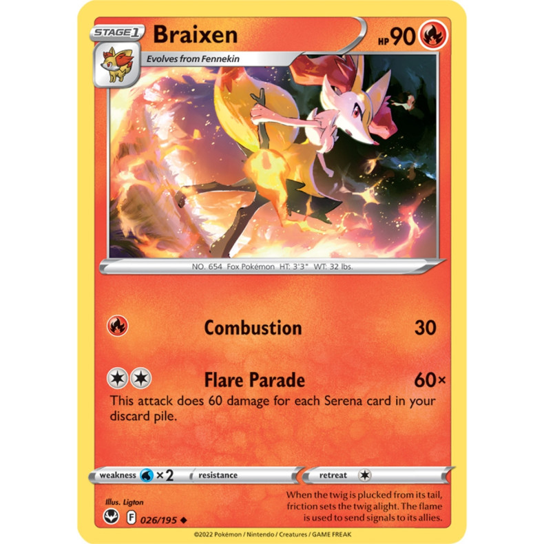 Braixen 026/195 - Silver Tempest Enkeltkort