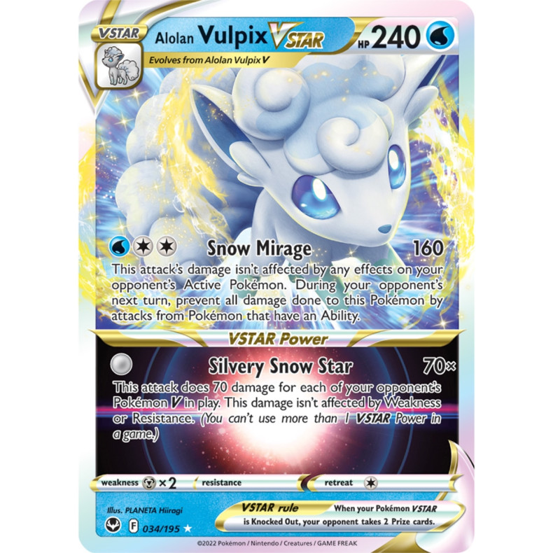 Alolan Vulpix VSTAR 034/195 - Silver Tempest Enkeltkort