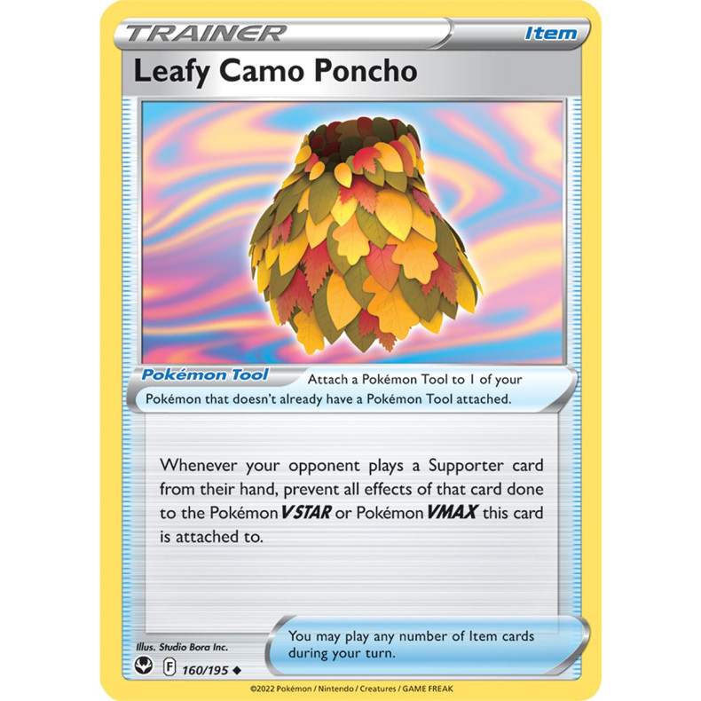 Leafy Camo Poncho 160/195 - Silver Tempest Enkeltkort