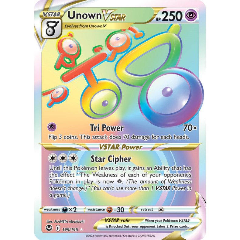 Unown VSTAR 199/195 - Silver Tempest Enkeltkort