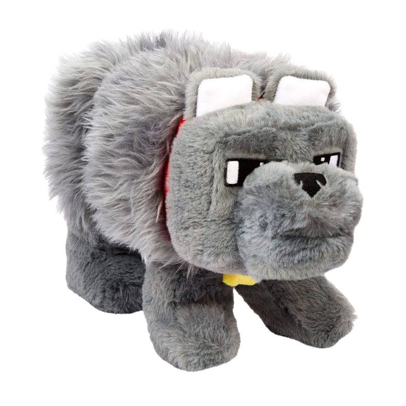 A Minecraft Movie Plush Figure Dennis the Wolf 20 cm