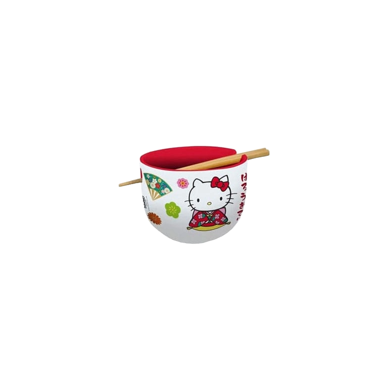 Sanrio Ramen Bowl with Chopsticks Hello Kitty Japan