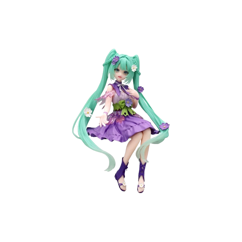 Hatsune Miku Noodle Stopper PVC Statue Flower Fairy Cosmos Purple Color Ver. 14 cm