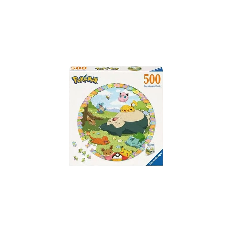 Pokmon Round Jigsaw Puzzle Flowery Pokmon (500 pieces)